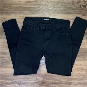Express black skinny jeans mid rise